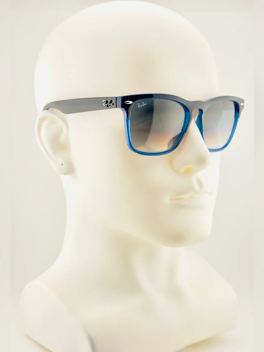 Ray-Ban Steve Sunglasses RB4487 Polished Black on Blue Frame Gradient Blue Lens